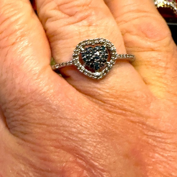 Jewelry - Blue and White Diamond 925 Ring